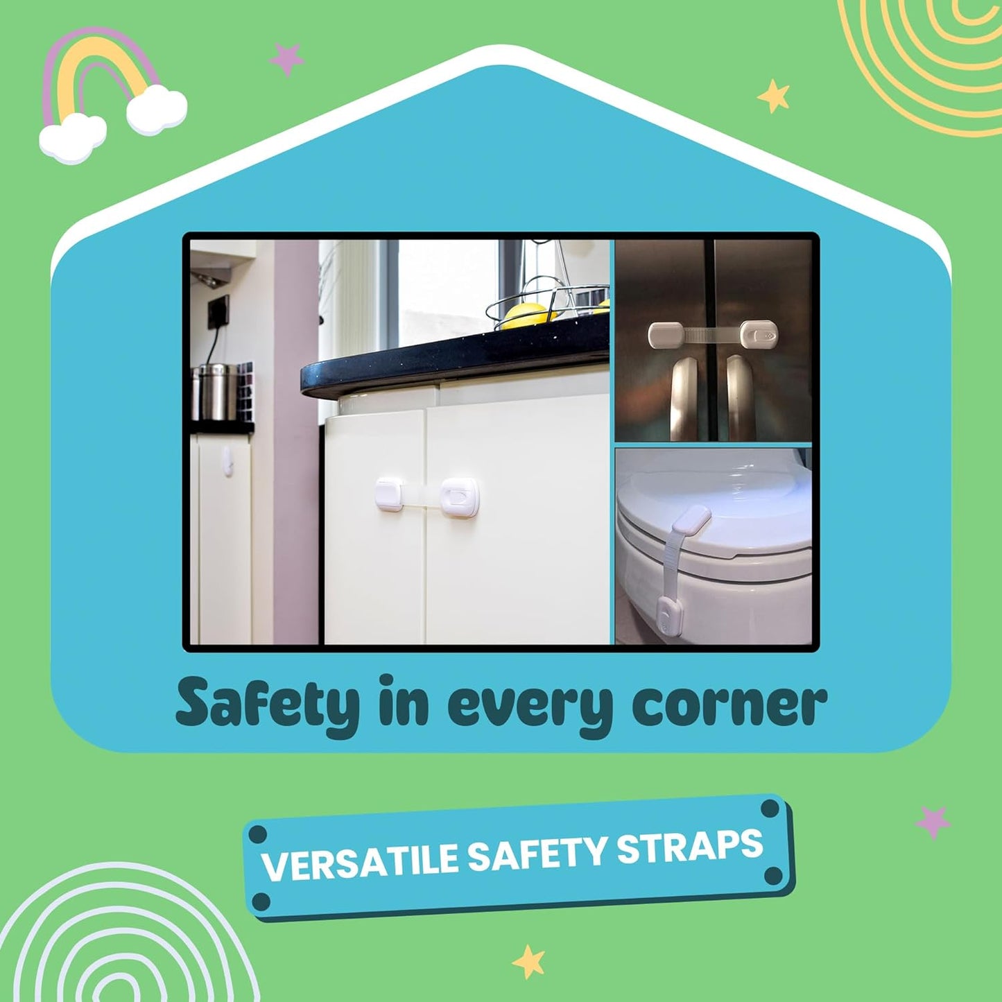 20 Pack Cupboard Safety Straps