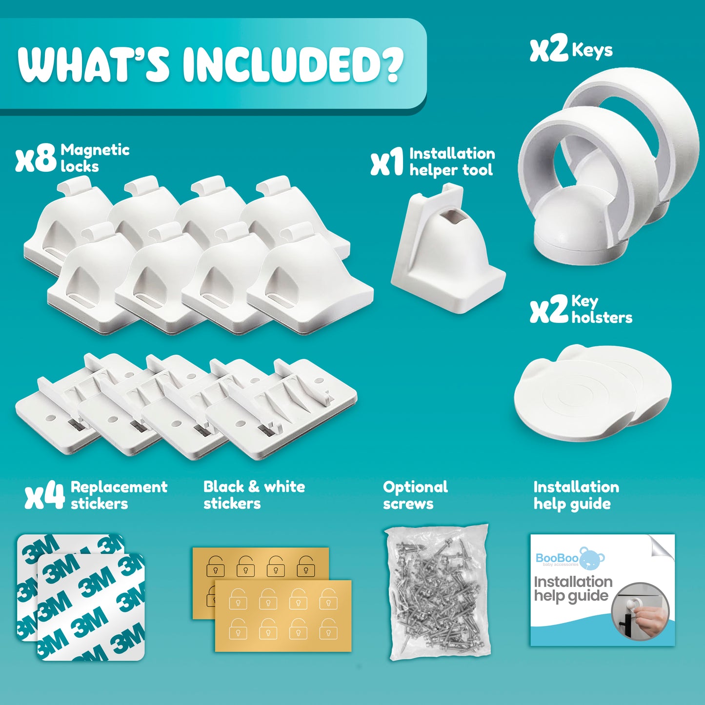 Magnetic safety locks (8 pack)