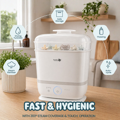 Large Capacity Steam Steriliser for Baby Bottles, Dummies, Toys, and Everyday Accessories