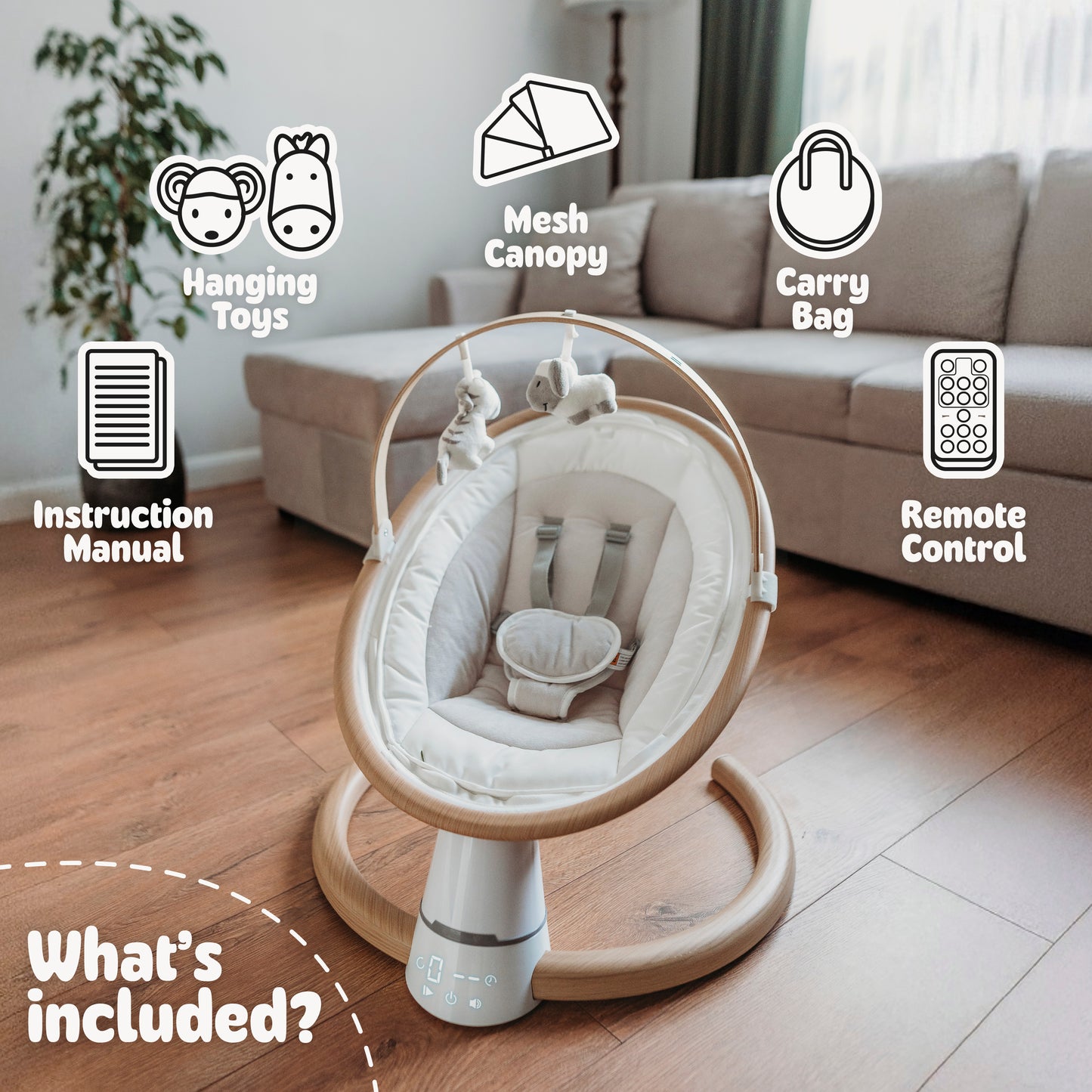 Electric Baby Swing with Bluetooth