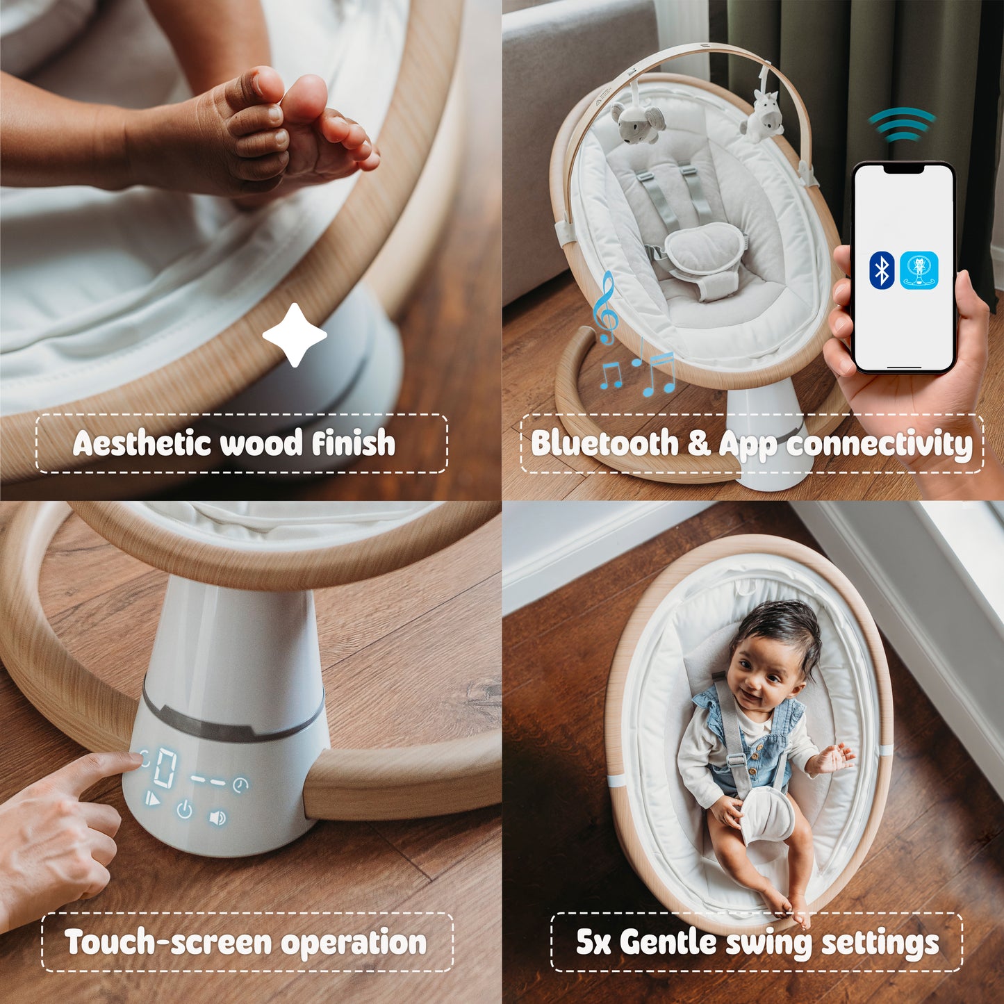 Electric Baby Swing with Bluetooth