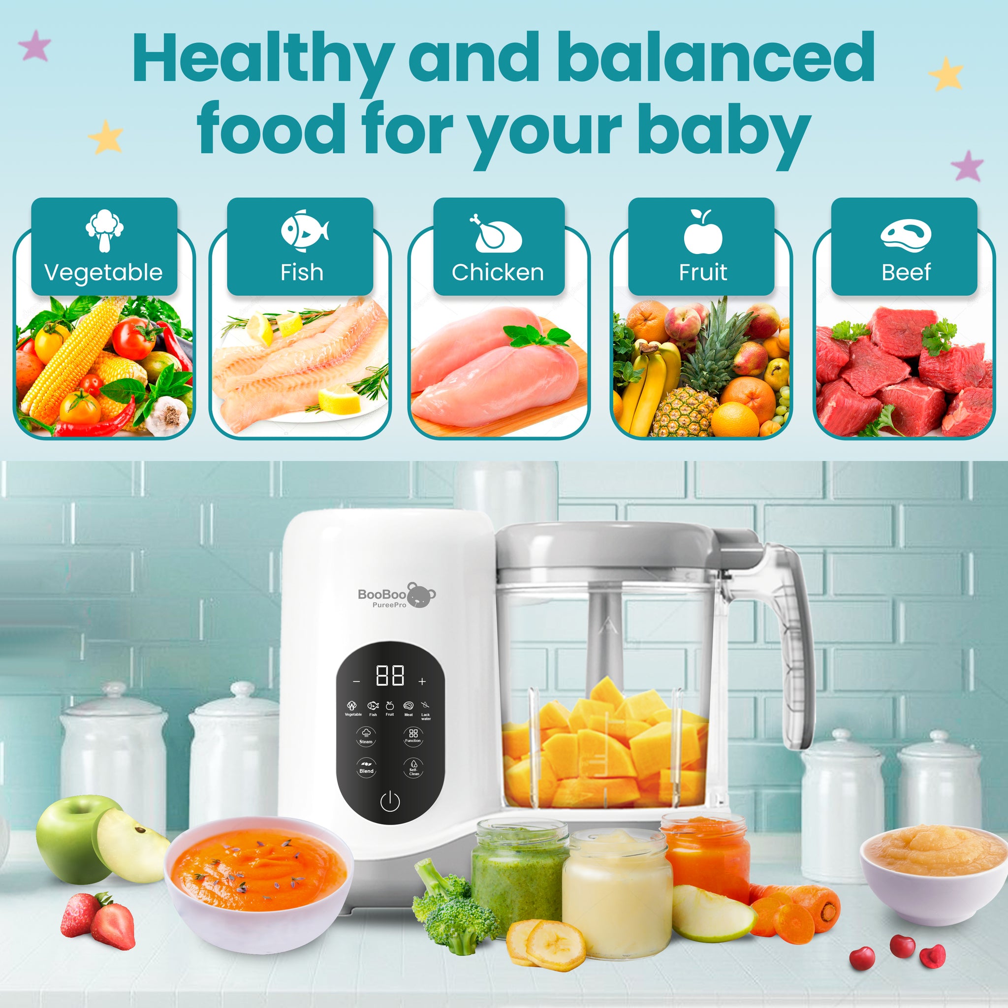 Baby Blender Momcozy Baby Food Maker, Baby Food Processor Gift Set