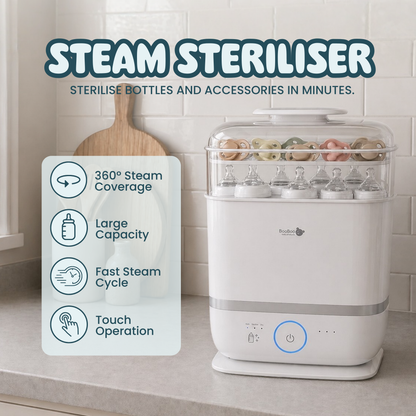 Large Capacity Steam Steriliser for Baby Bottles, Dummies, Toys, and Everyday Accessories