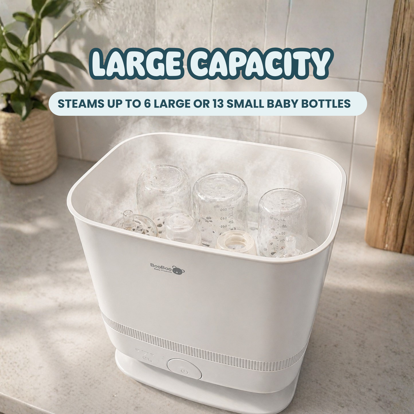 Large Capacity Steam Steriliser for Baby Bottles, Dummies, Toys, and Everyday Accessories
